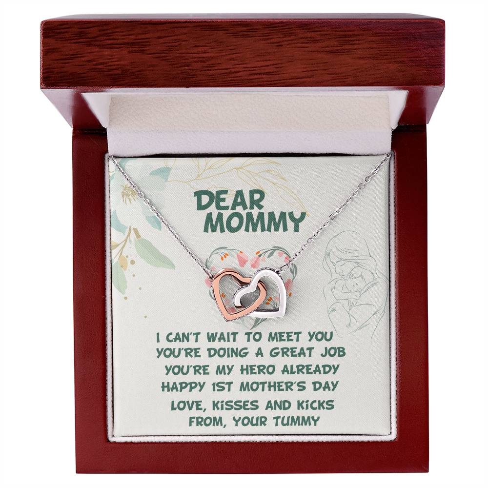 New Mom Gift Baby Shower Gift Gift For Mom To Be Pregnancy Gift For First Time Mom Baby Shower Gift Pregnant Wife Expecting Wife Gift Interlocking Hearts Necklace