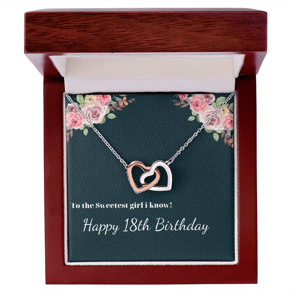 Happy 18Th Brithday Interlocking Hearts Necklace