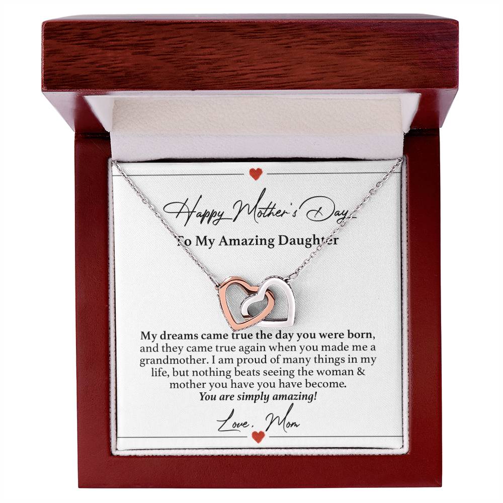 To My Daughter Mother'S Day Necklace Interlocking Hearts Necklace