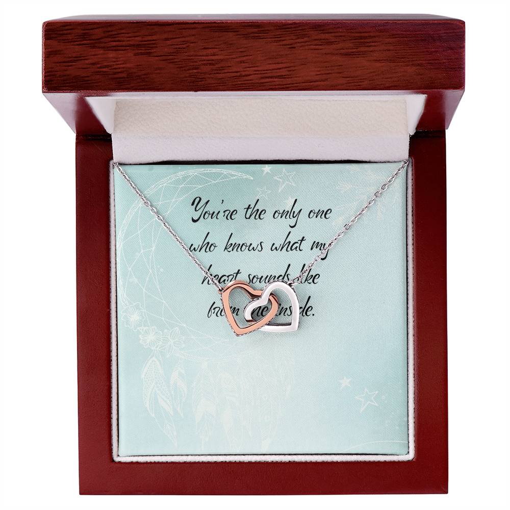 You Are The Only One Who Knows What My Heart Sounds Like From Inside - Interlocking Heart Necklace Interlocking Hearts Necklace
