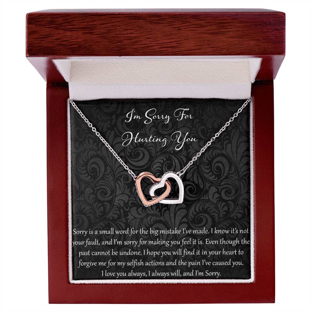 I'M Sorry For Hurting You Interlocking Hearts Necklace