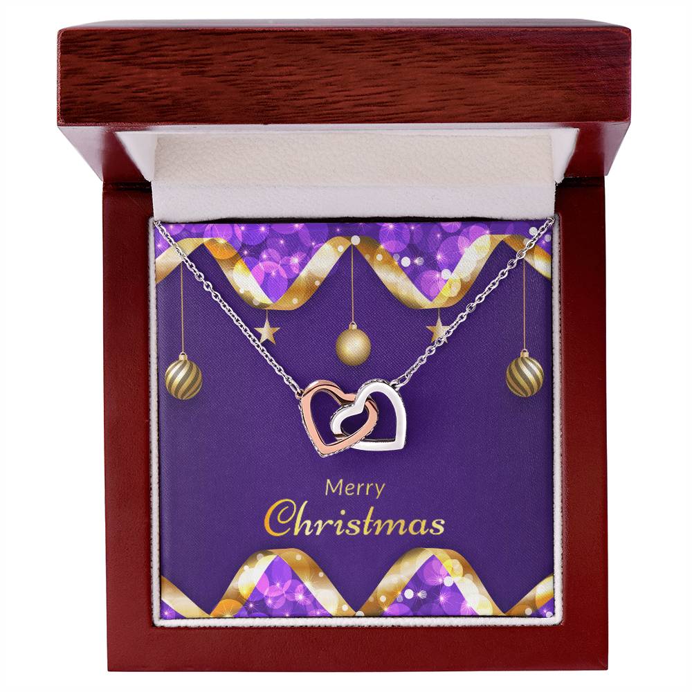 Merry Christmas Sweetheart - Hearts Necklace Interlocking Hearts Necklace