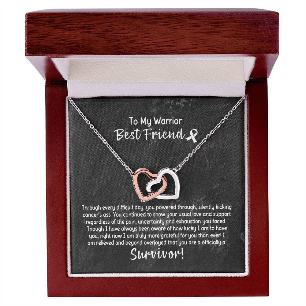 Best Friend Cancer Survivor Gift Interlocking Hearts Necklace