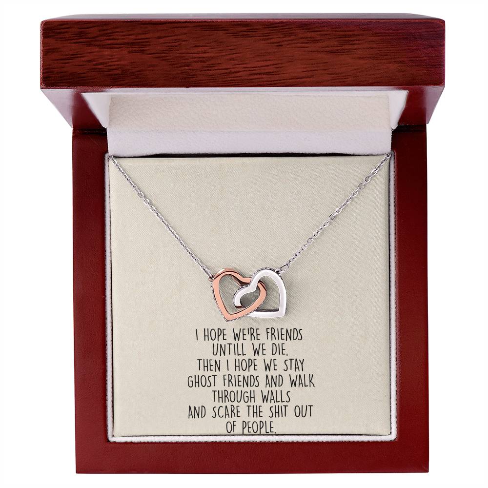 Ghost Friends Soul Sister Interlocking Heart Necklace Best Friend Gift Bff Gift Interlocking Hearts Necklace