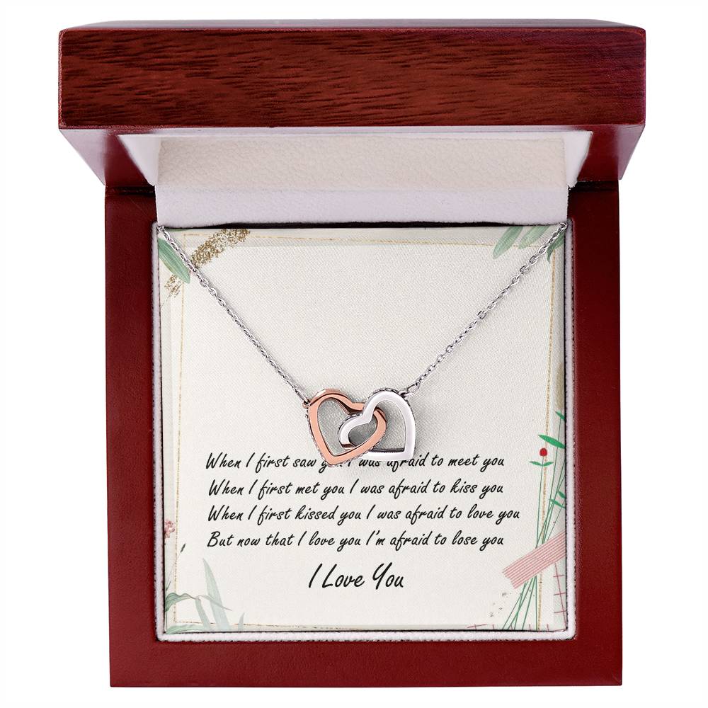 To My Love Interlocking Hearts Necklace Message Card