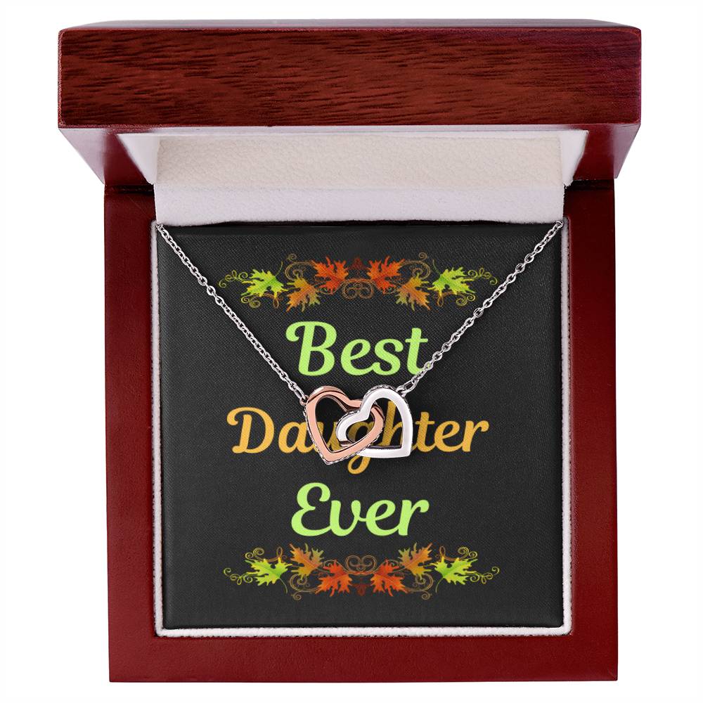 Best Daughter Ever Interlocking Hearts Necklace