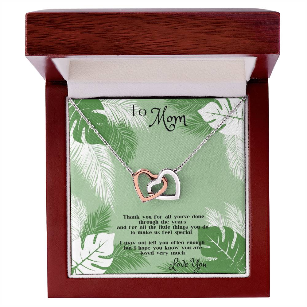 To Mom Interlocking Hearts Necklace-Love You