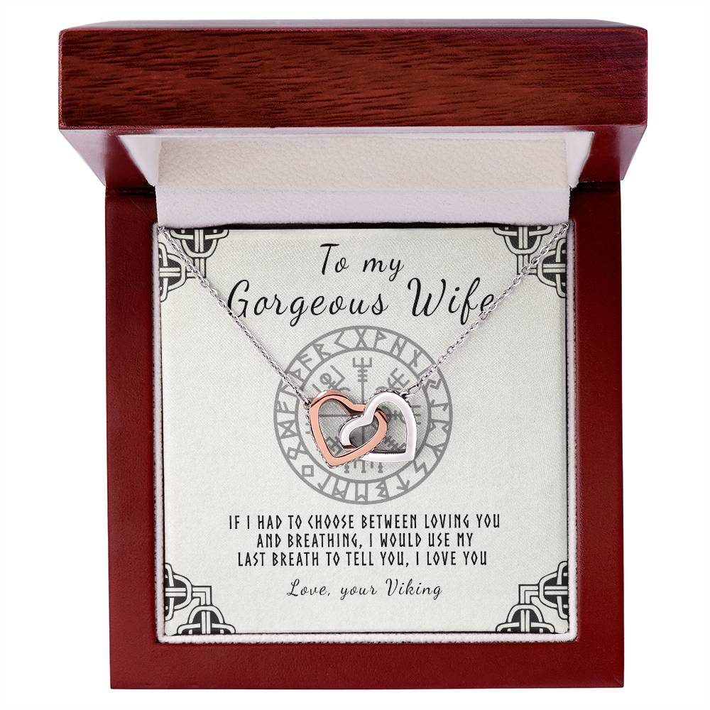To My Wife Interlocking Hearts Necklace