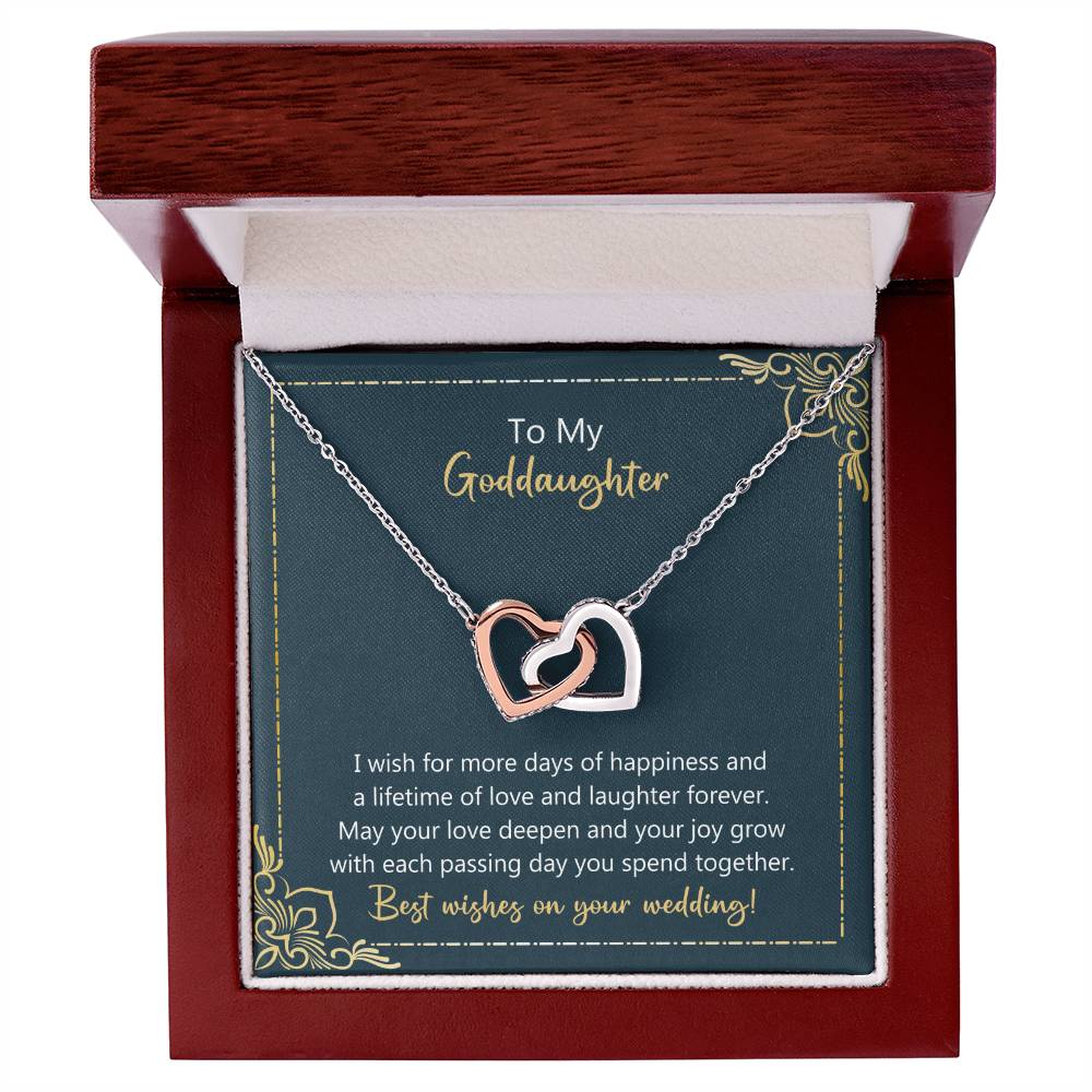 To My Goddaughter May Your Love Deepen Necklace Interlocking Hearts Necklace