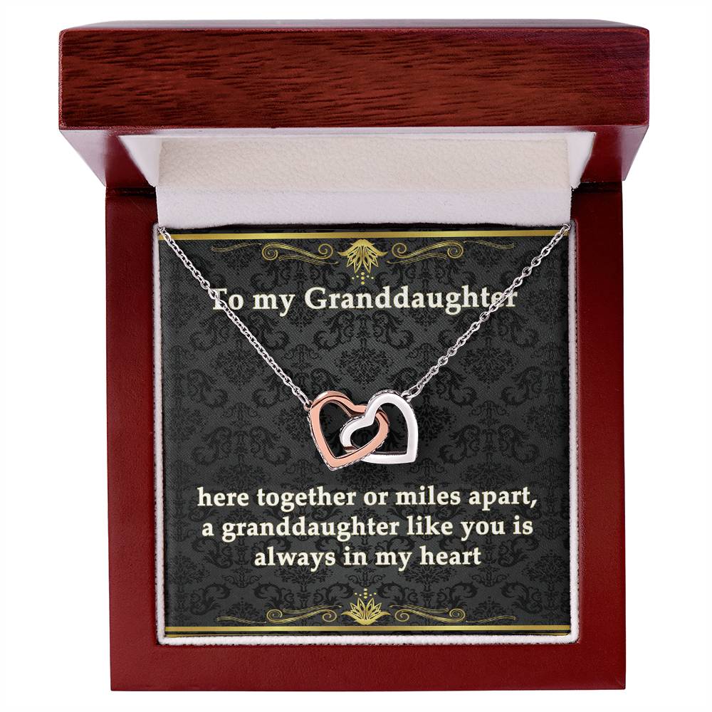 Granddaughter And Nana Bond Necklace - Eudora Collection Interlocking Hearts Necklace