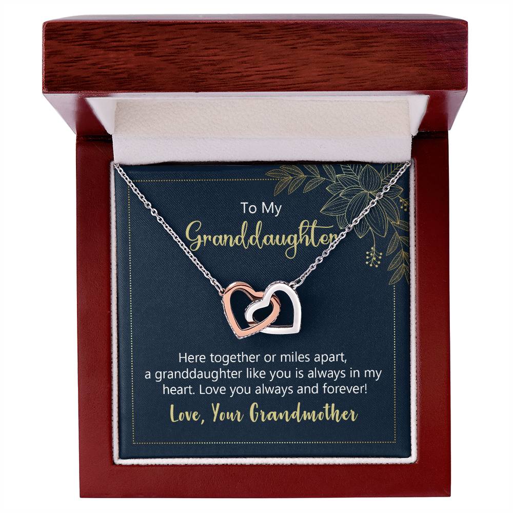 Interlocking Hearts Necklace To My Granddaughter Here Together Or Miles Apart