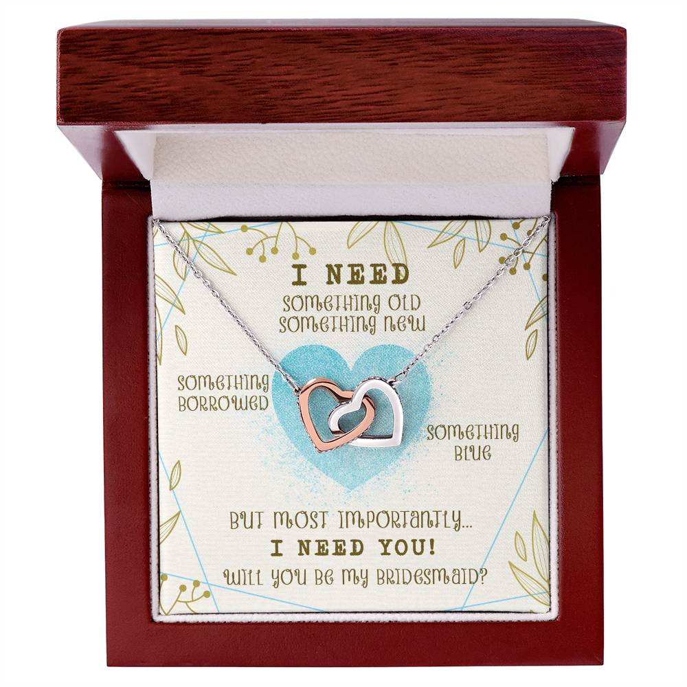 I Need You To Be My Bridesmaid Interlocked Hearts Necklace Interlocking Hearts Necklace