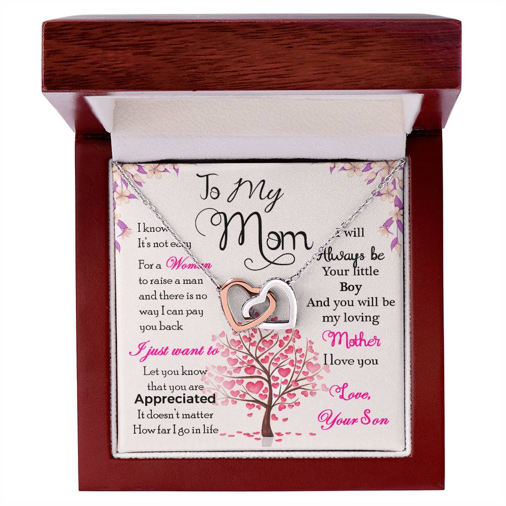 Mom Son Hearts Interlocking Hearts Necklace