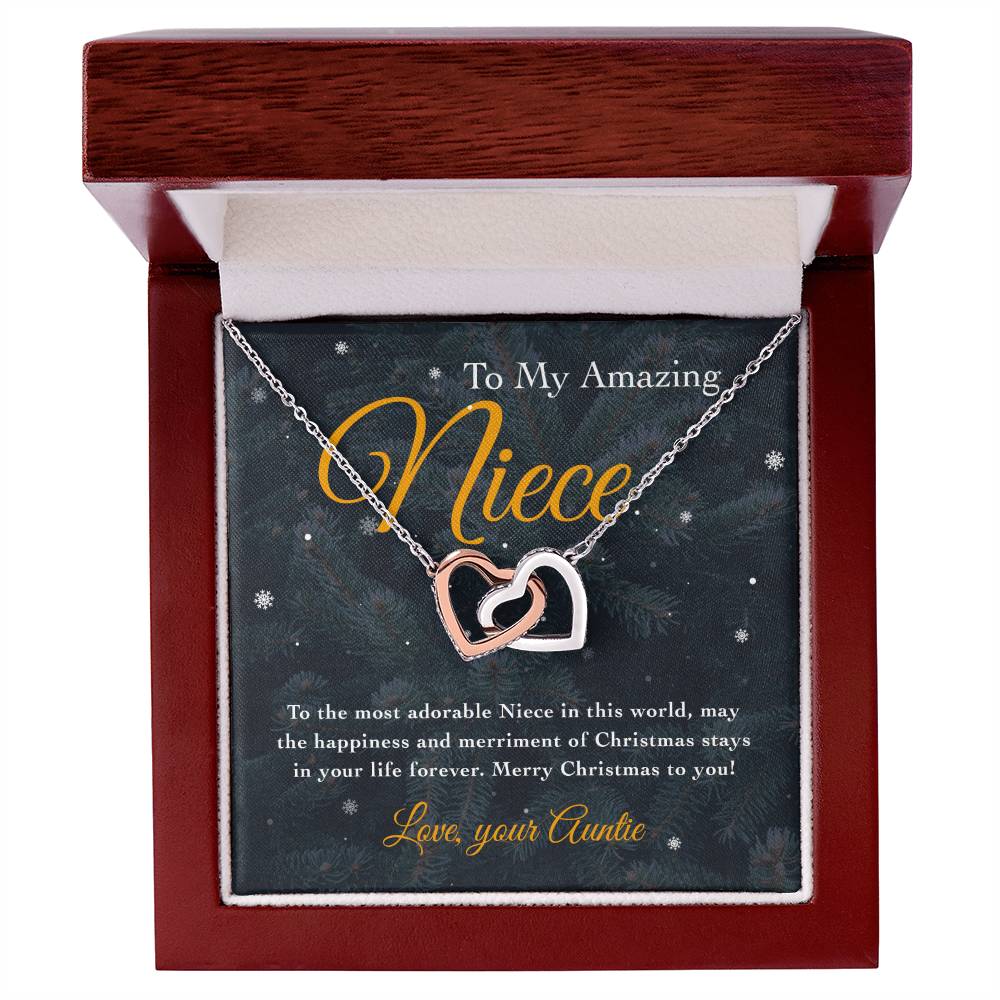 To My Amazing Niece Interlocking Hearts Necklace