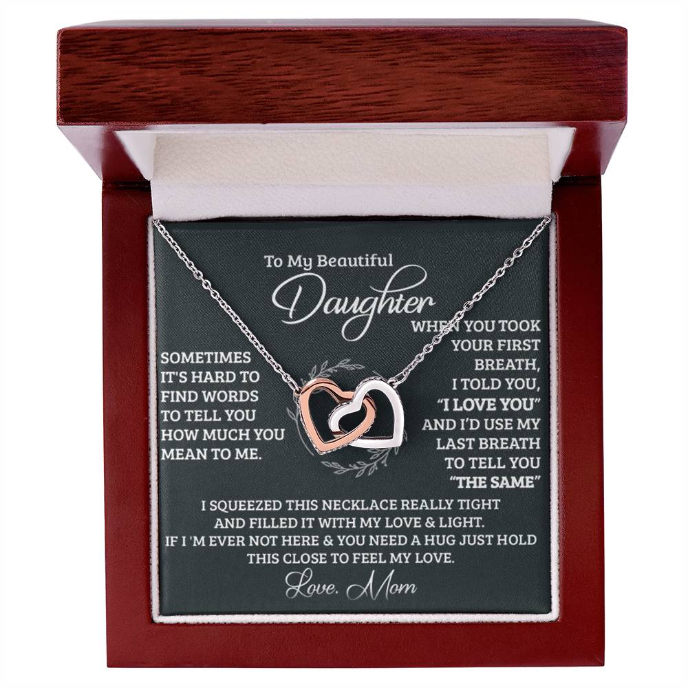Feel My Love Daughter Interlocking Hearts Necklace