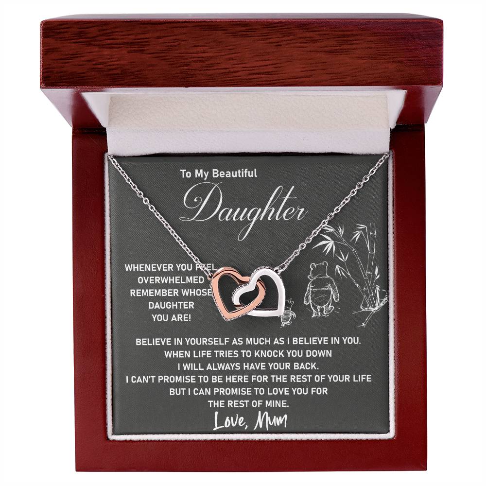 To My Daughter - I Will Love You For The Rest Of Mine - Necklace Interlocking Hearts Necklace