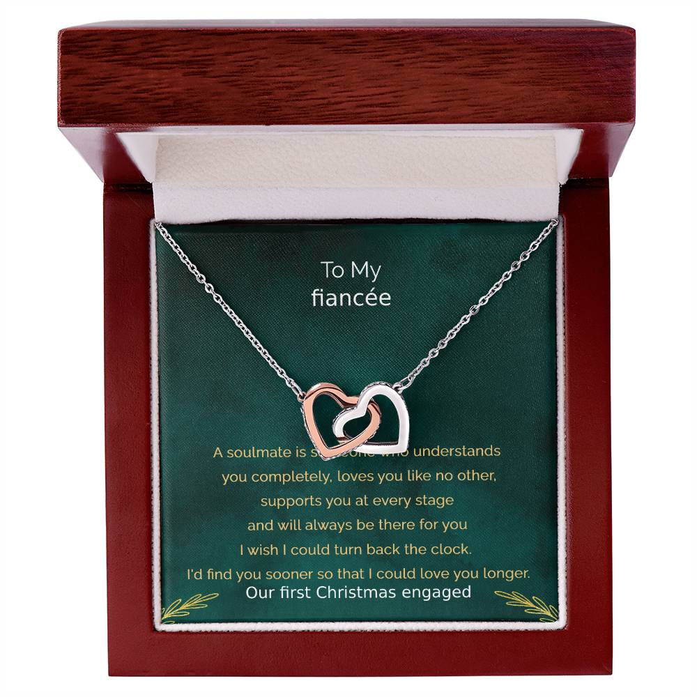 Engagement Gifts For Fiancee First Christmas Engaged Heart Necklace Giftfuture Wife Gift Interlocking Hearts Necklace