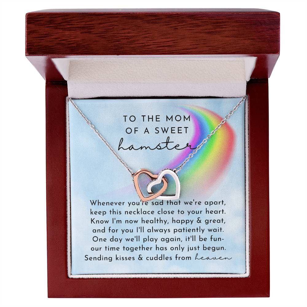 Hamster Rainbow Remembrance Interlocking Hearts Necklace Day