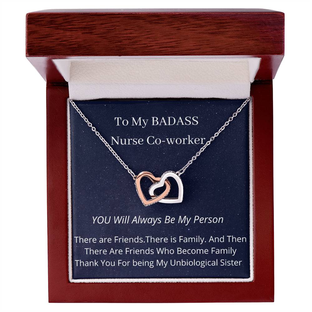 My Badass Co-Worker Nurse Week Special Interlocking Hearts Necklace