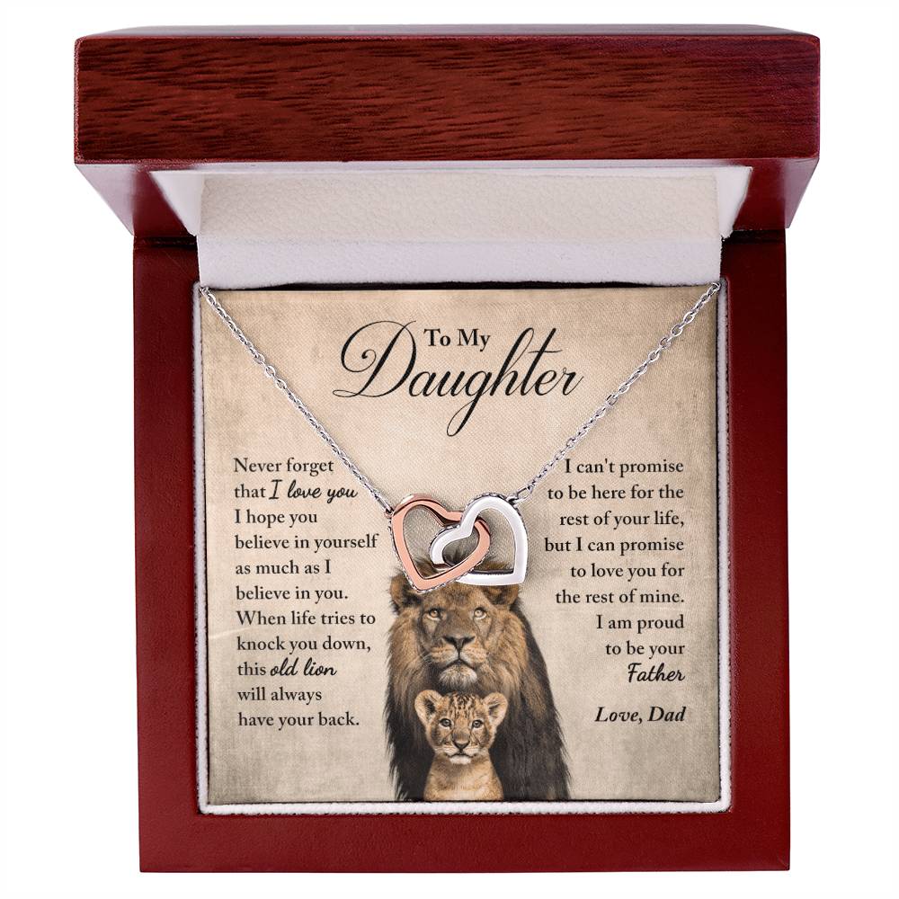 Daughter - Proud Of You - Necklace Interlocking Hearts Necklace