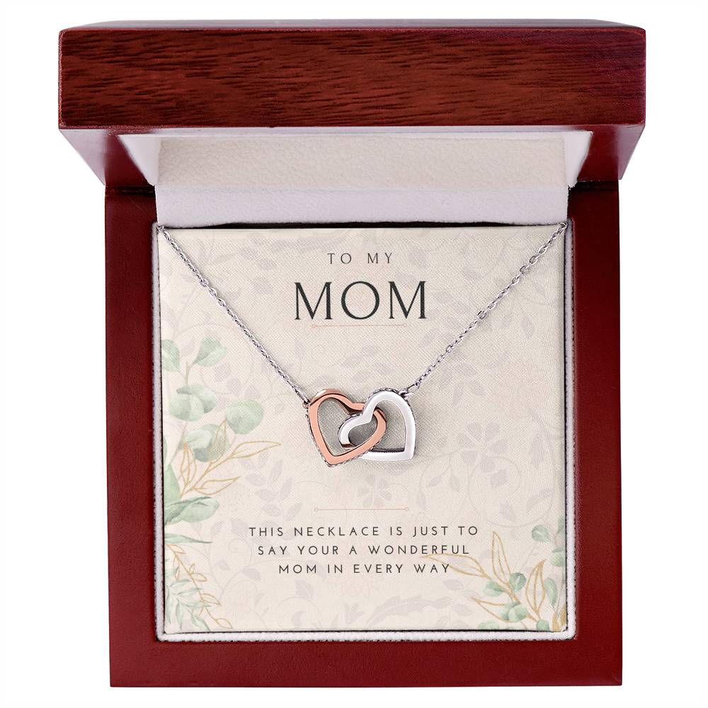 To My Mom Interlocked Heart Necklace Interlocking Hearts Necklace