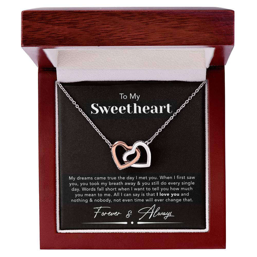 To My Sweetheart Two Hearts Necklace Interlocking Hearts Necklace