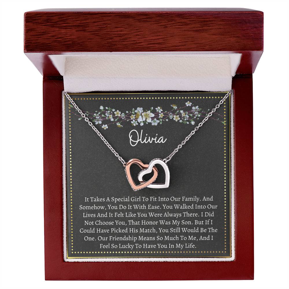 Interlocking Necklace Son'S Girlfriend Interlocking Hearts Necklace