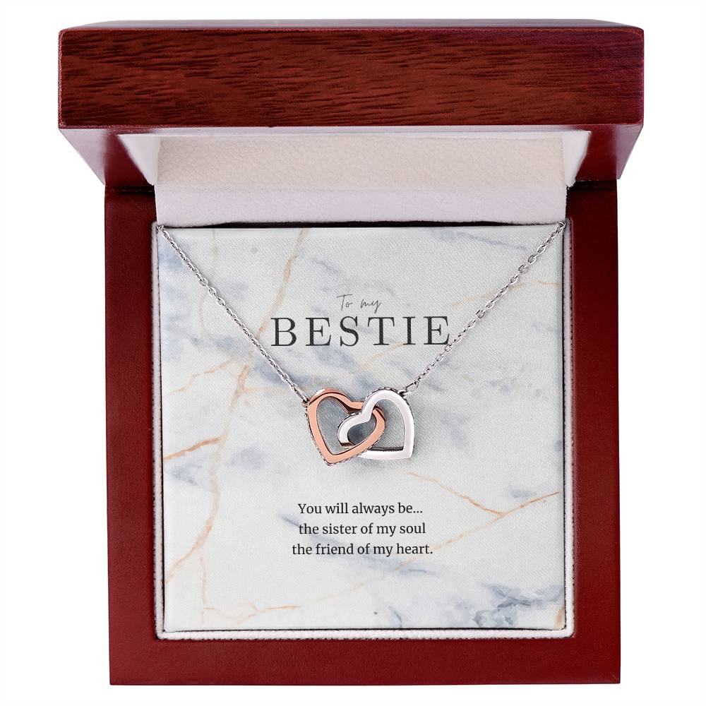 To My Bestie Interlocked Heart Necklace Interlocking Hearts Necklace