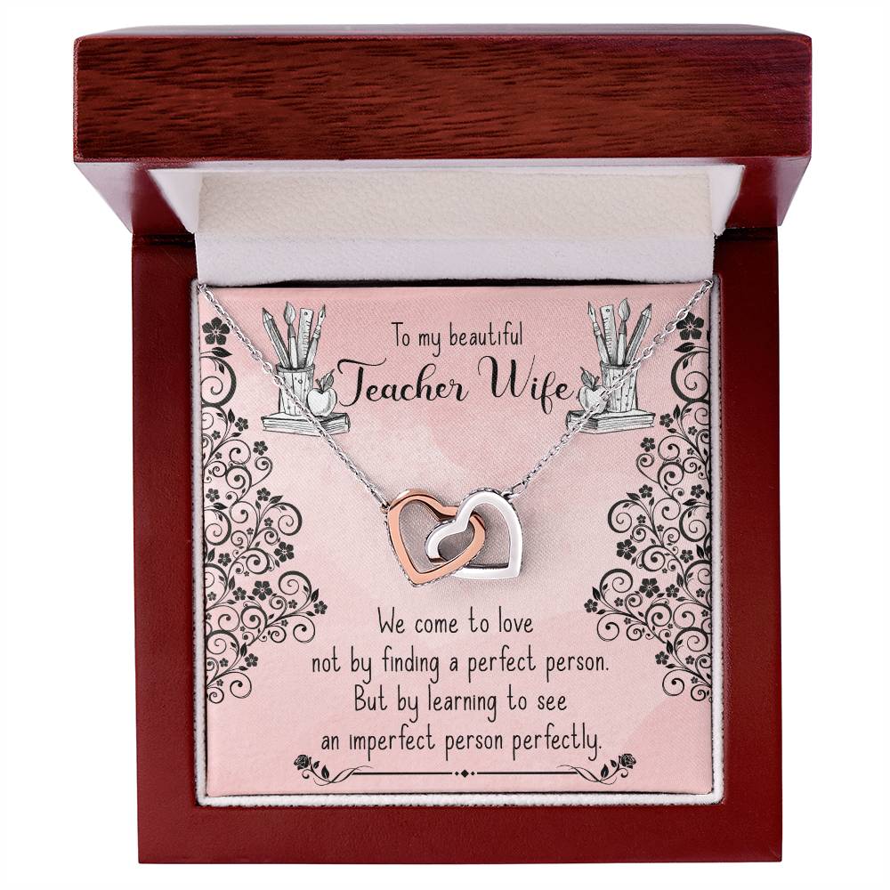 Gift For You My Wife. Interlocking Hearts Necklace
