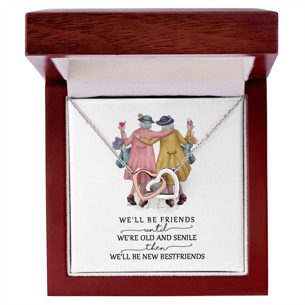 Friendship Interlocking Hearts Necklace - Friends Forever - F02