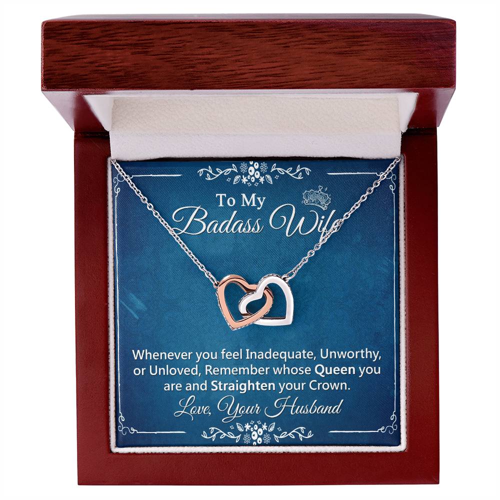 Interlock Heart Necklace For Wife With Message Card Interlocking Hearts Necklace