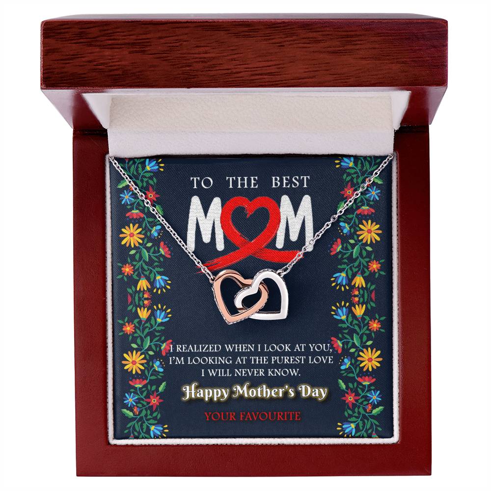 To My Mom Purest Love Love You Always Interlocking Hearts Necklace