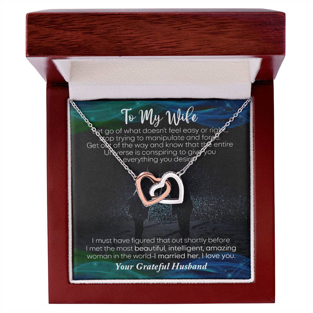 To My Wife Necklace Gift For Wife Necklace For Wife Birthday Gift For Wife Anniversary Gift For Wife Wife Christmas Gift From Husband Interlocking Hearts Necklace