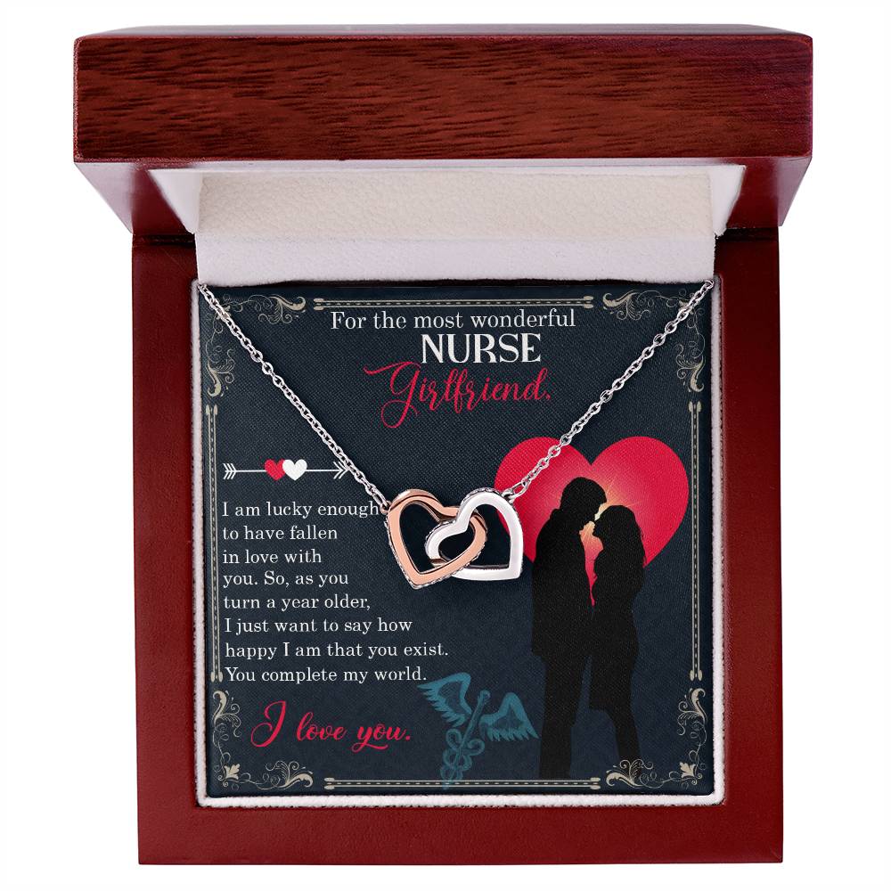 Gifts For Birhday Nurse Girlfriend Necklace Cards Anniversary Gifts For Women Gold Jewelry Interlocking Hearts Necklace