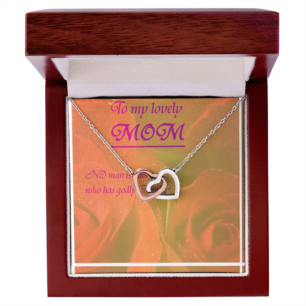 Greeting Card For Lovely Mother Interlocking Hearts Necklace