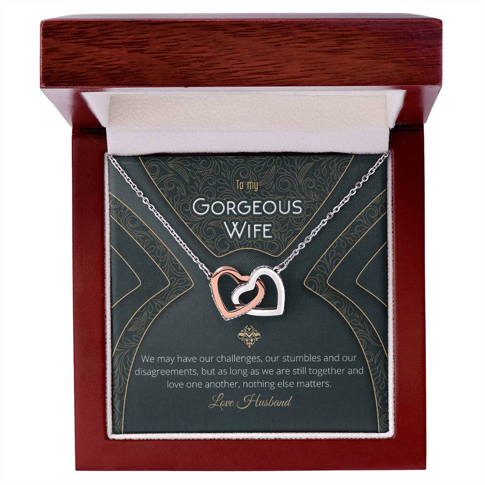 Unique & Romantic Husband To Wife Gift Necklace Interlocking Hearts Necklace