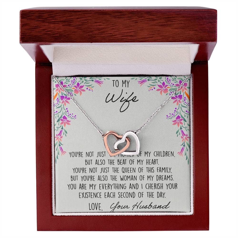 To My Wife When I Fell In Love With You - Lily Interlocking Hearts Necklace
