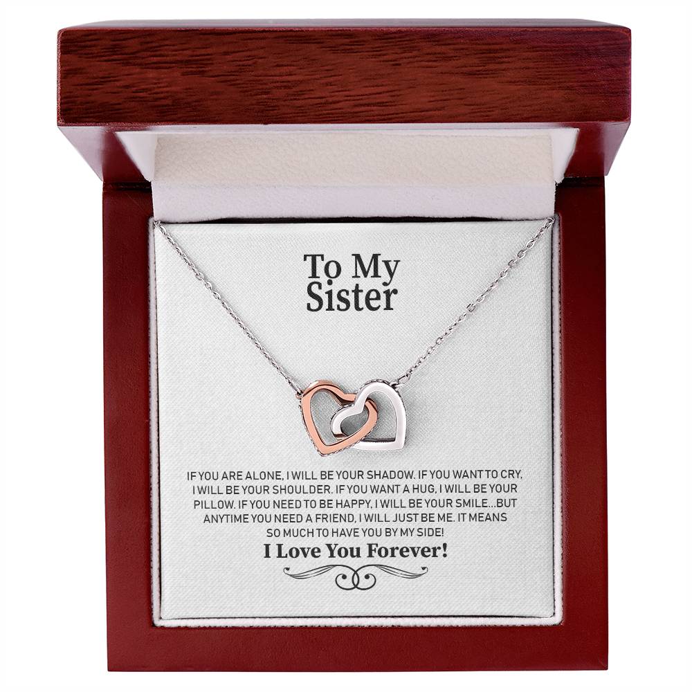 To My Sister - Interlocking Hearts Necklace