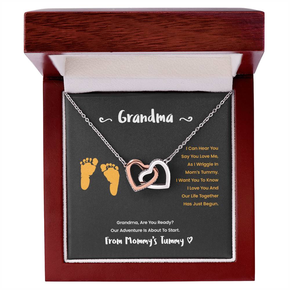 Grandma I Can Hear You Say You Love Me - Yellow Version Interlocking Hearts Necklace