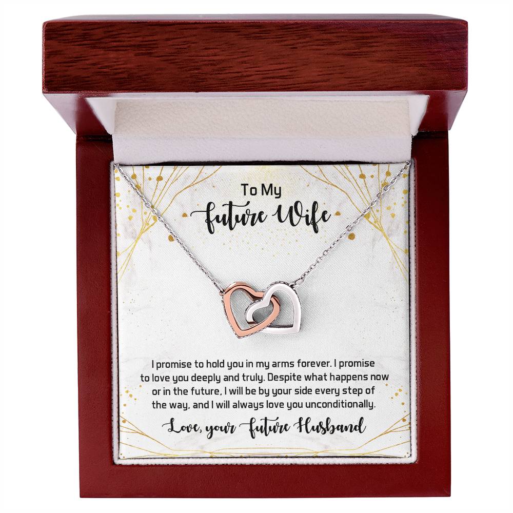 Gift For Feature Wife Necklace Jewellery Interlocking Hearts Necklace