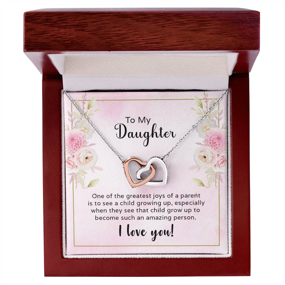 Greatest Joy Of A Parent Heart Necklace Interlocking Hearts Necklace