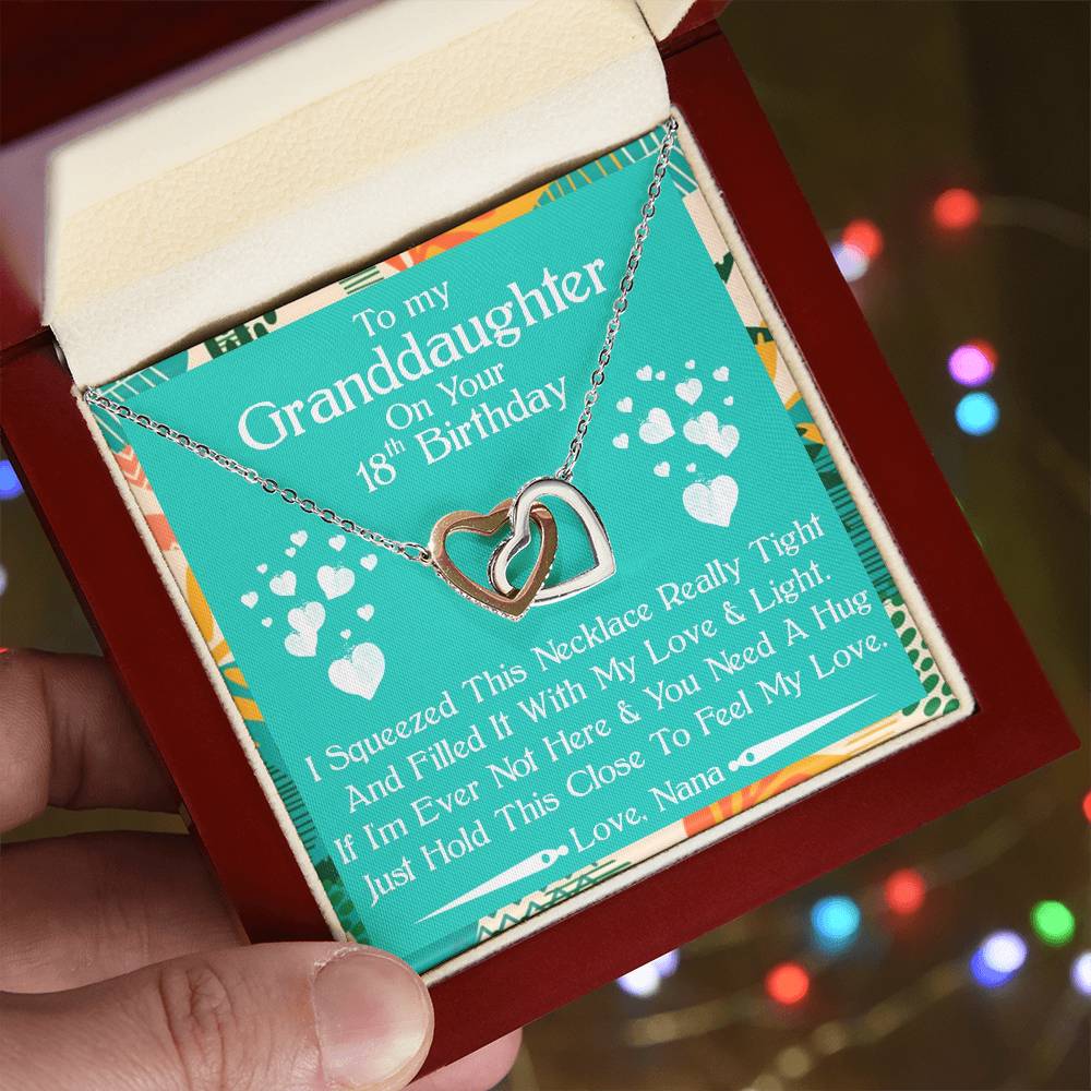 To My Granddaughter Gift Necklace On Your 18Th Birthday Gifts For Granddaughters Grandmother & Granddaughter Necklace Custome Gift Card Interlocking Hearts Necklace