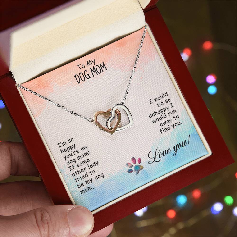 Interlocking Hearts Necklace To My Dog Mom I’M So Happy