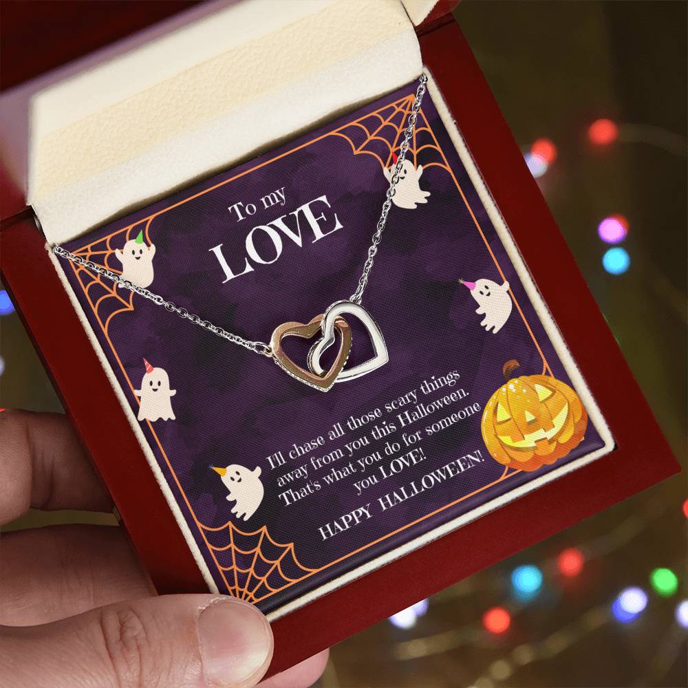 To My Love Spooky Interlock Necklace Interlocking Hearts Necklace
