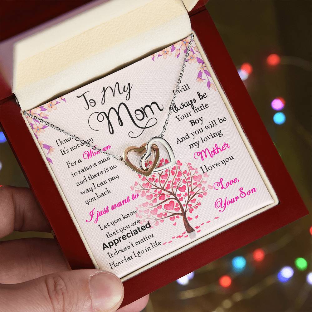 Mother'S Day Necklace Interlocking Hearts Necklace