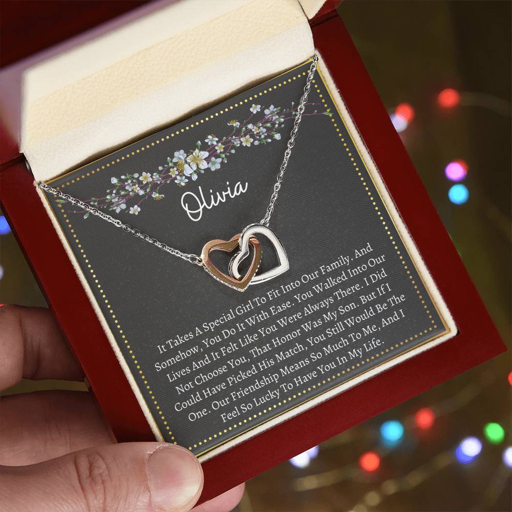 Interlocking Necklace Son'S Girlfriend Interlocking Hearts Necklace