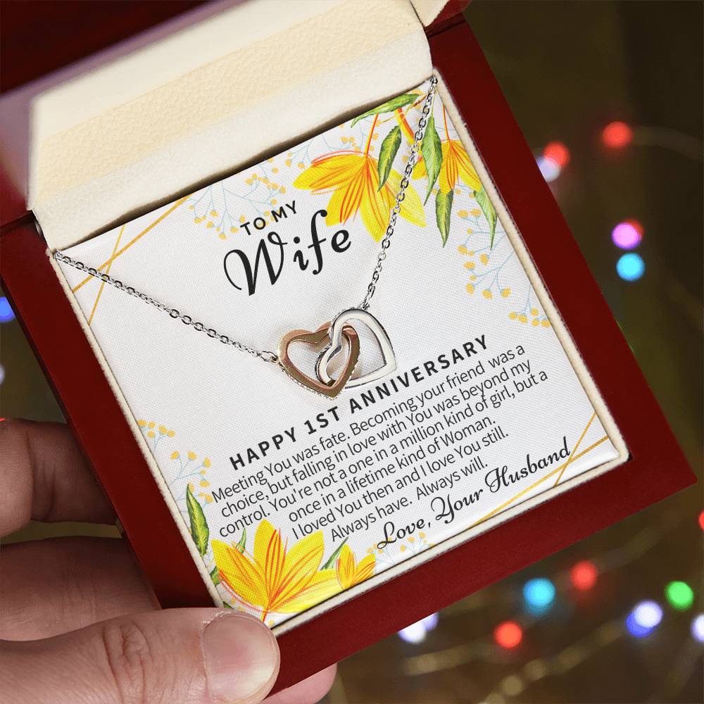 Gift For Wife Interlocking Hearts Necklace