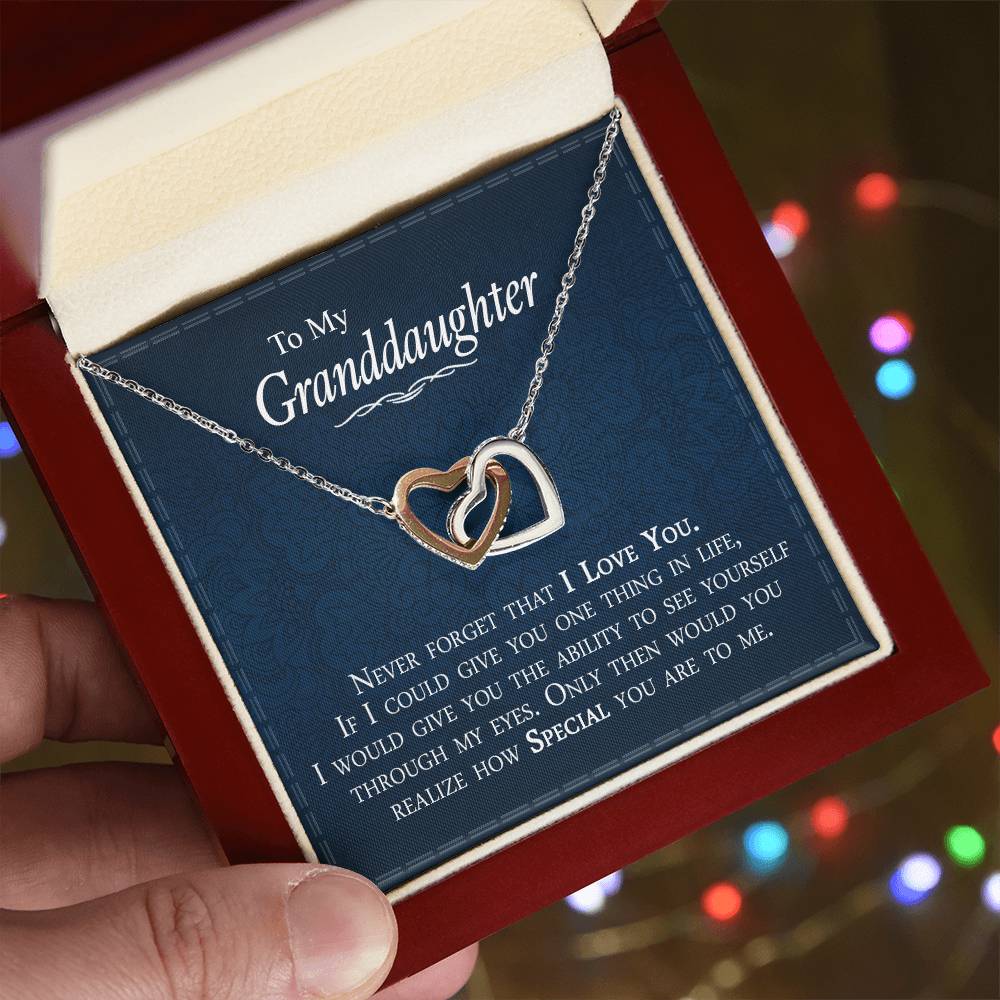 Perfect Gift For Granddaughter - How Special You Are To Me Interlocking Hearts Necklace