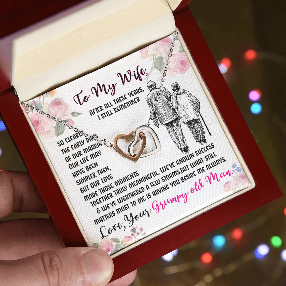 Gift For Wife - Interlocking Heart Necklace Interlocking Hearts Necklace