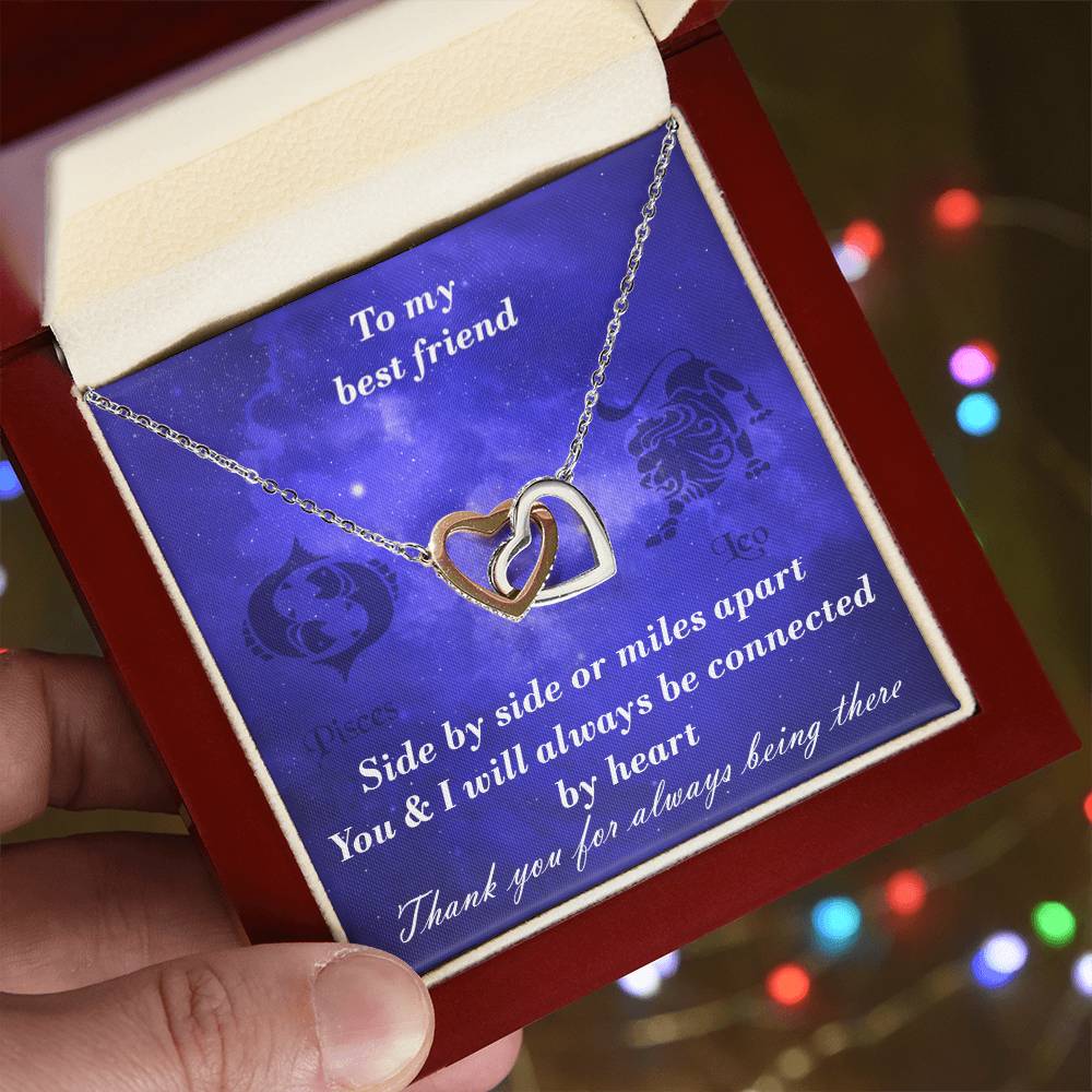 Pisces To Leo Best Friend Interlocked Hearts Necklace Interlocking Hearts Necklace
